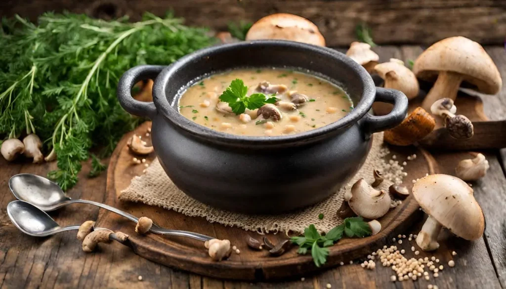 mushroom couscous soup