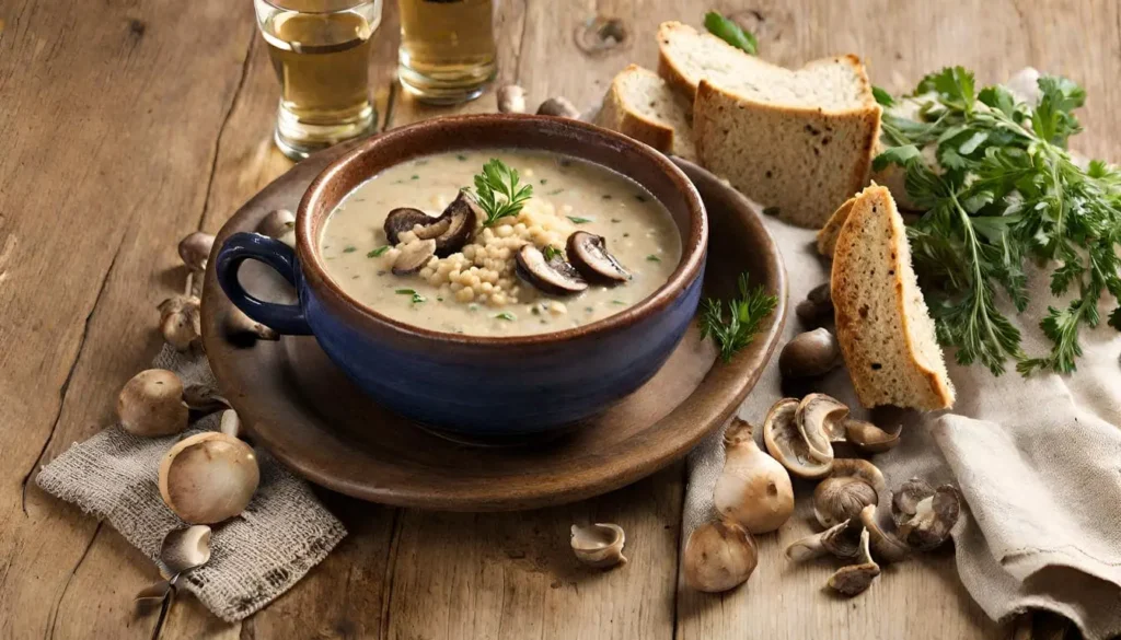 mushroom couscous soup