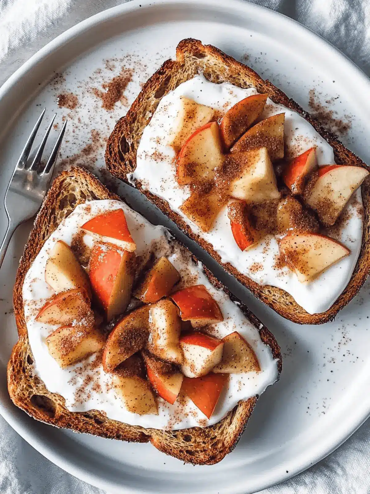 Sautéed Cinnamon Apples and Yogurt Toast