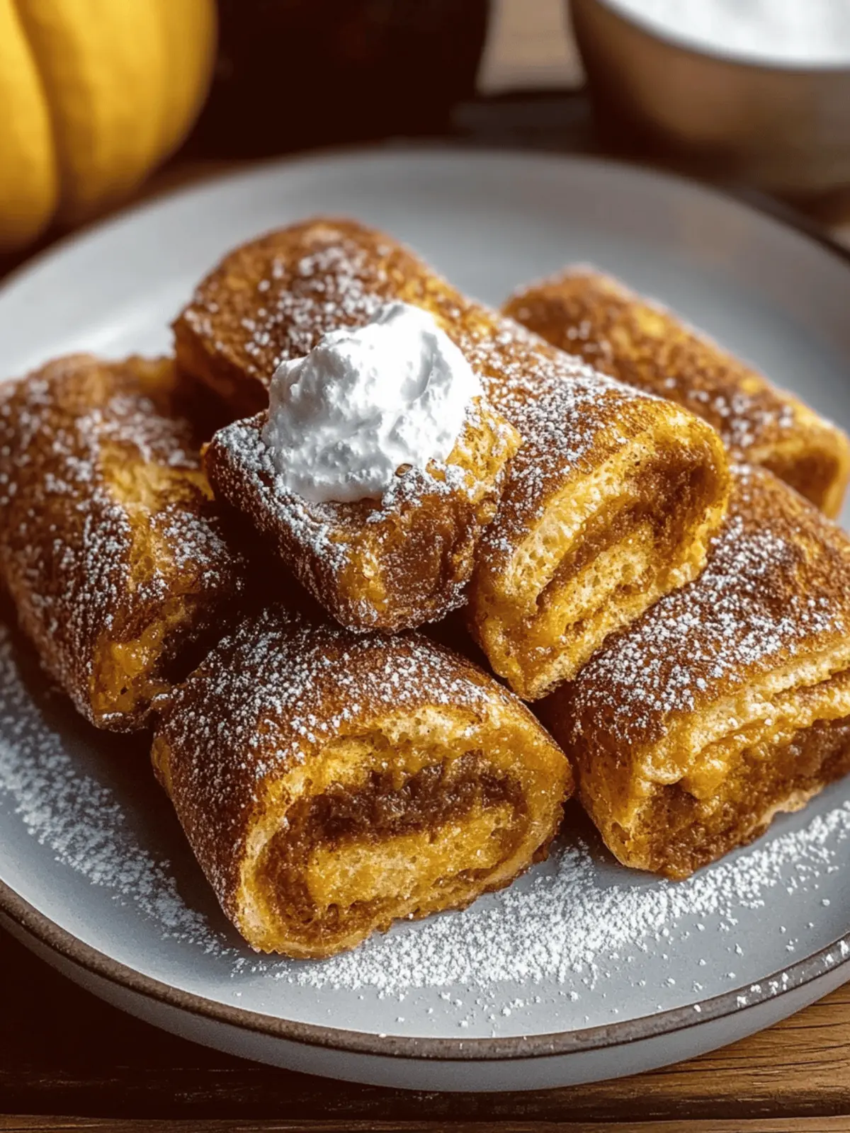 Pumpkin French Toast Roll-Ups