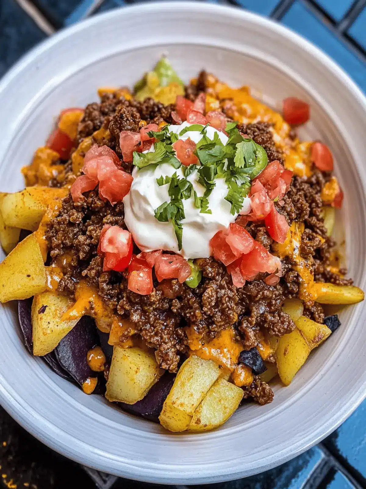 Ground Beef and Potato Taco Bowl