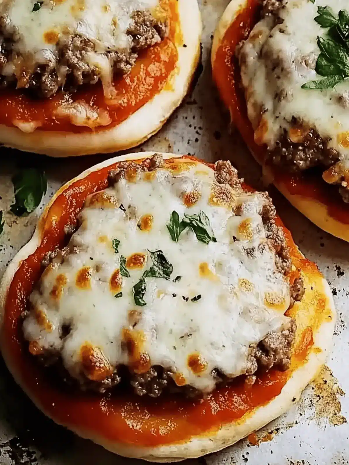 Open-Faced Pizza Burgers
