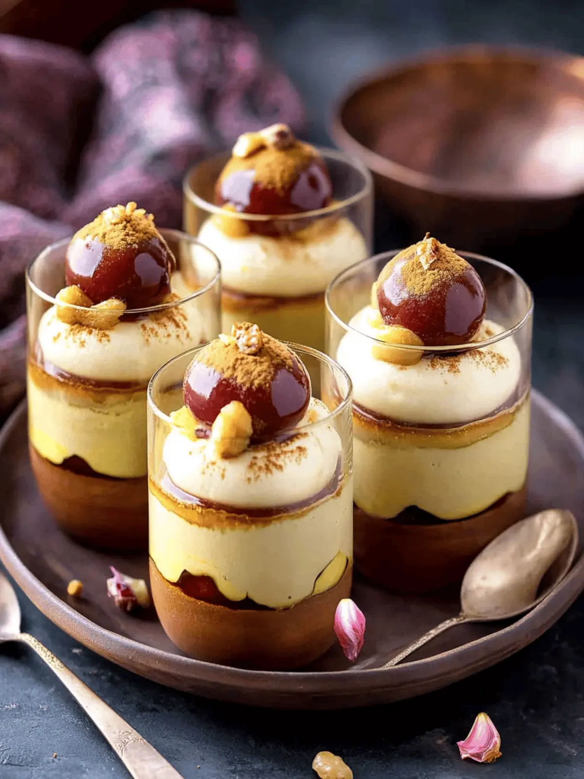 Gulab Jamun Thandai Mousse