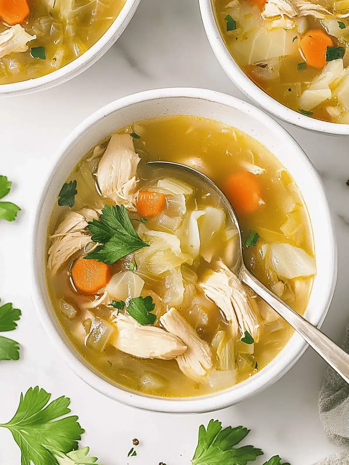 Chicken and Cabbage Soup with Ginger
