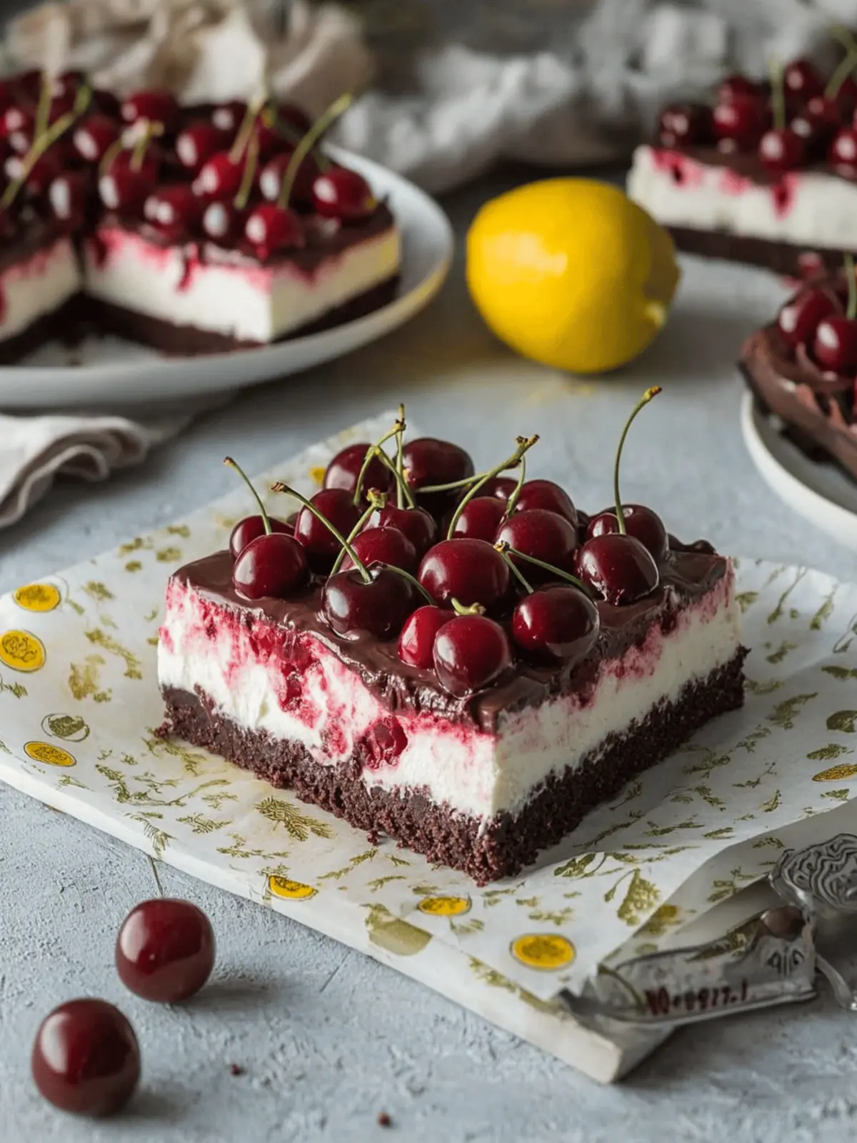 Chocolate Yogurt Cherry Slice
