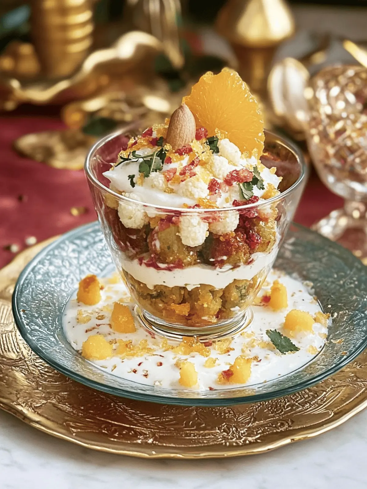 Orange Dahi Vada Layer Chaat