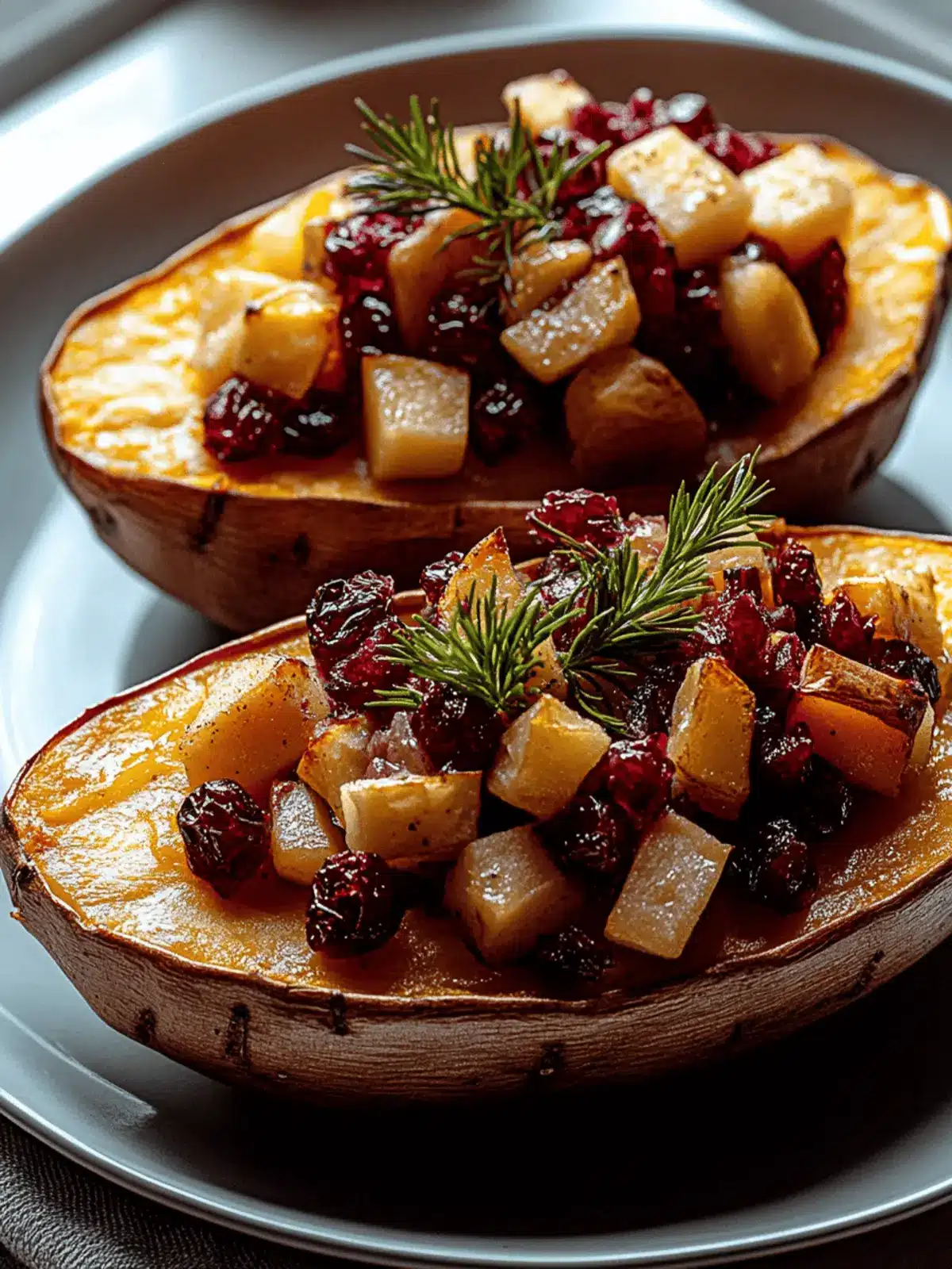 Cranberry Apple Twice-Baked Sweet Potatoes