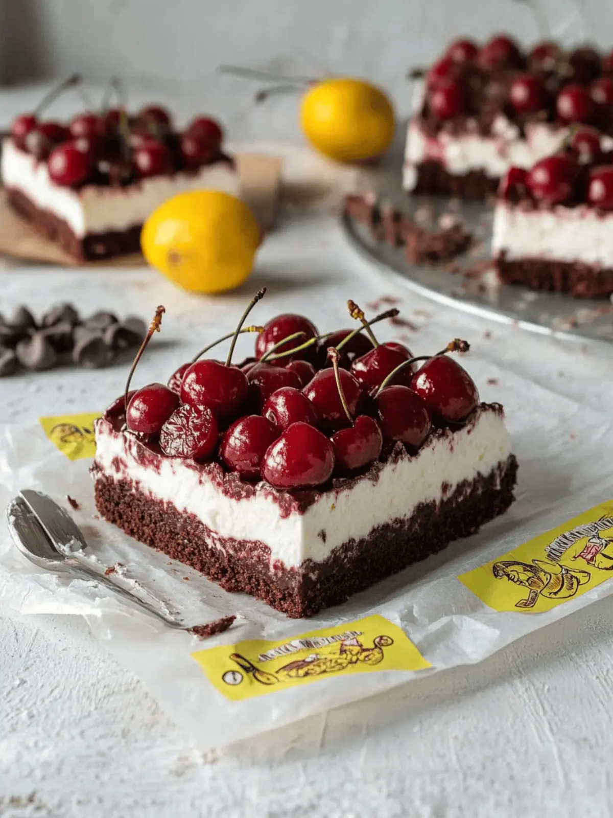 Chocolate Yogurt Cherry Slice