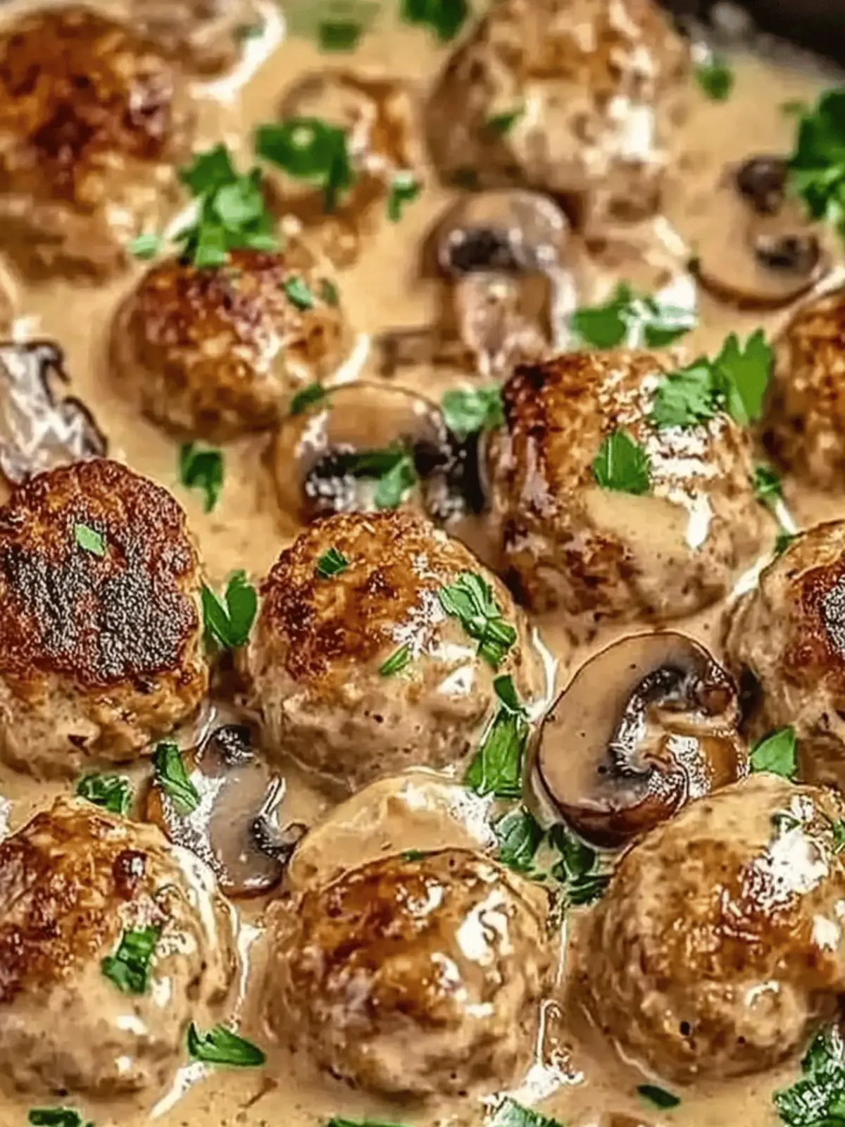 Creamy Mushroom Chicken Meatballs