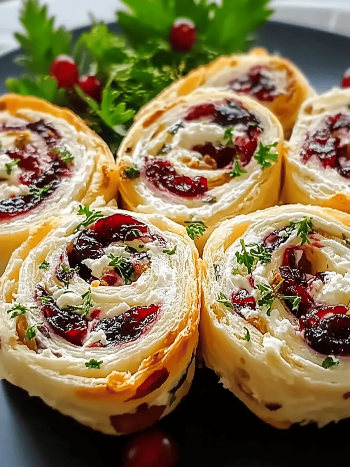 Cranberry Feta Pinwheels with Cream Cheese