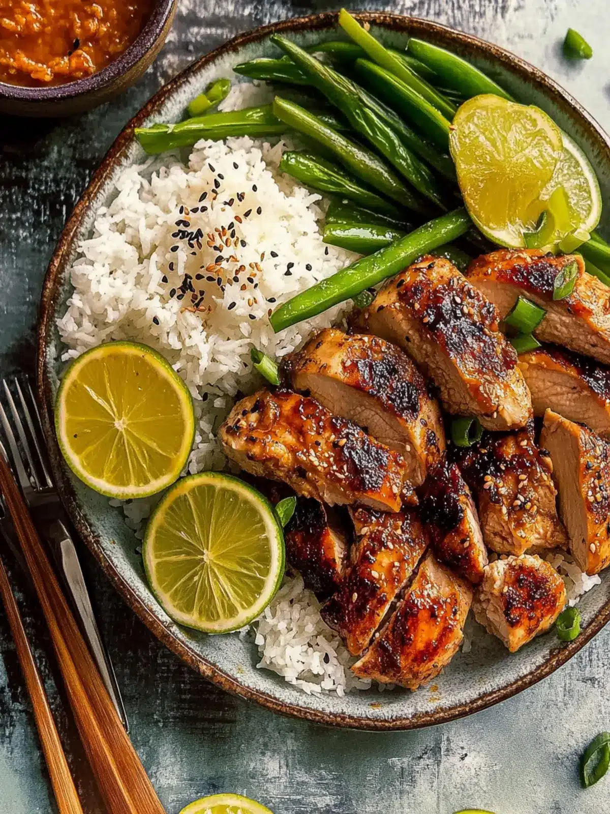Sheet Pan Sesame Miso Chicken and Coconut Rice