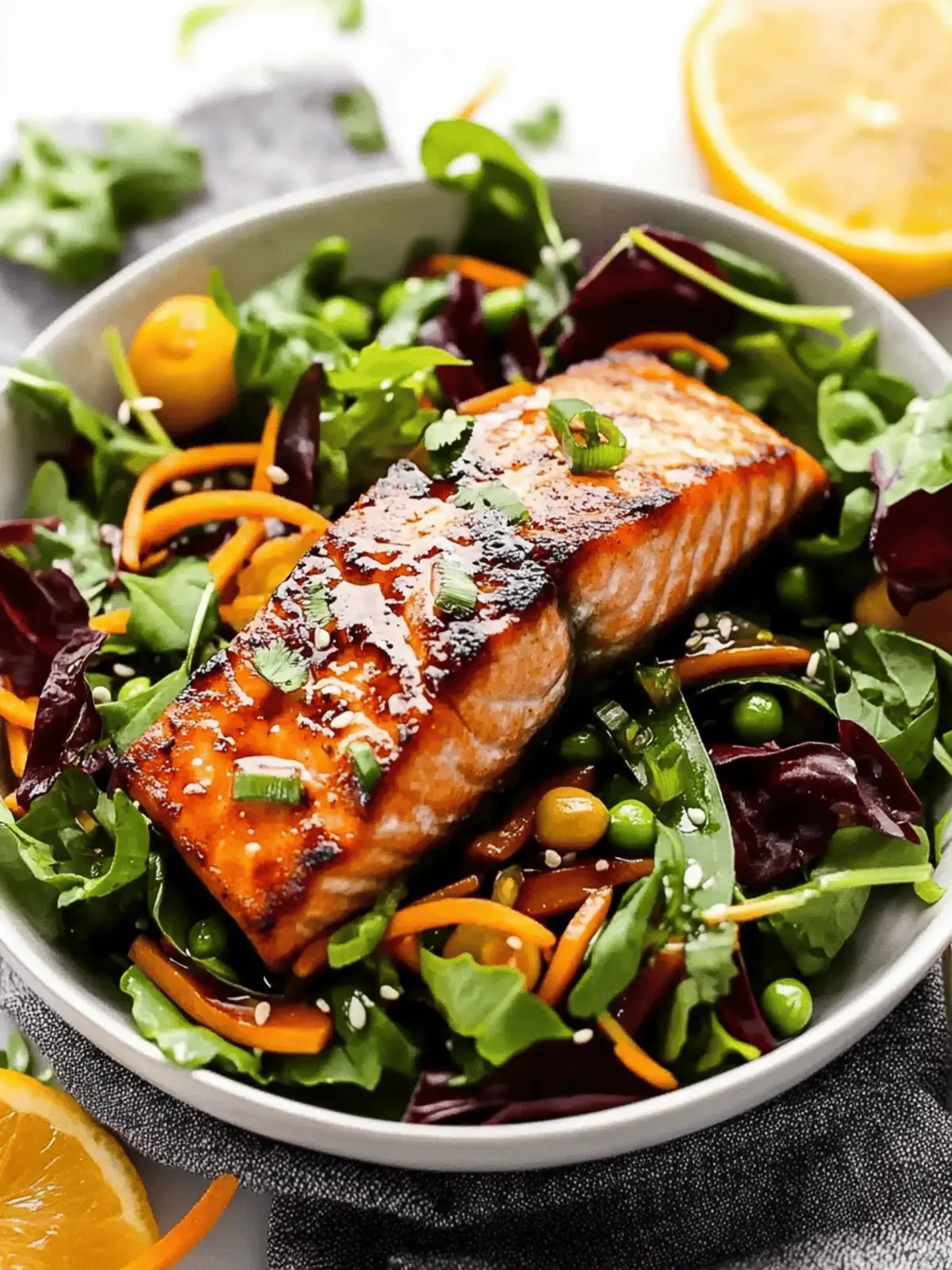 Asian Salmon Salad with Ginger Soy