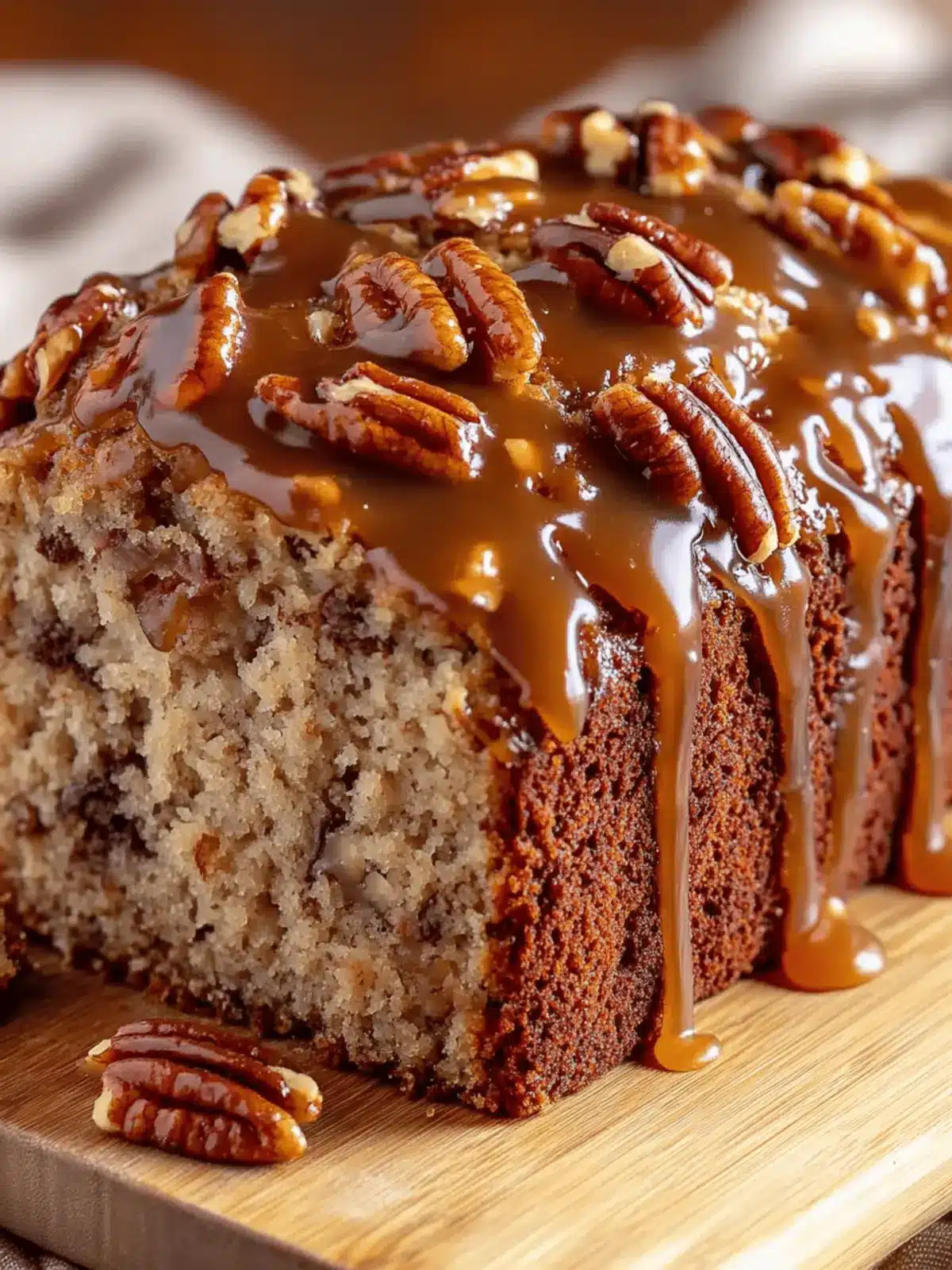 Sweet Caramel Pecan Banana Bread