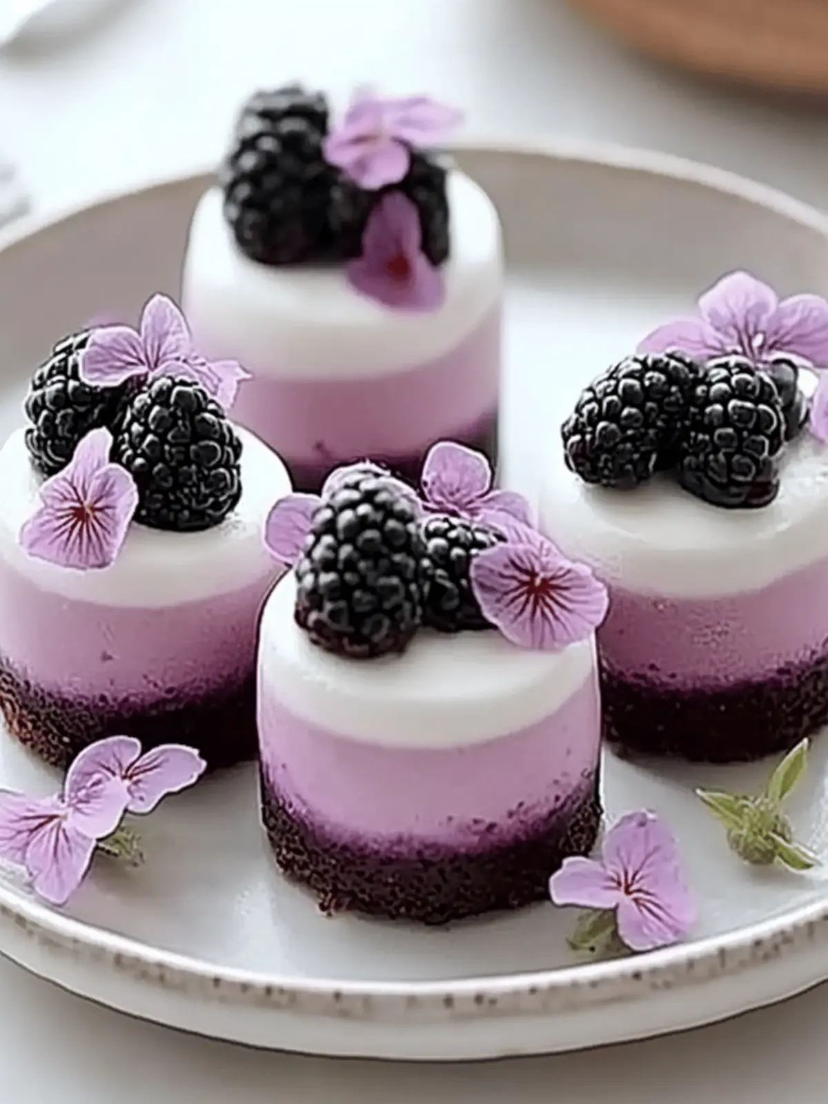 Mini Blackberry Mousse Cakes