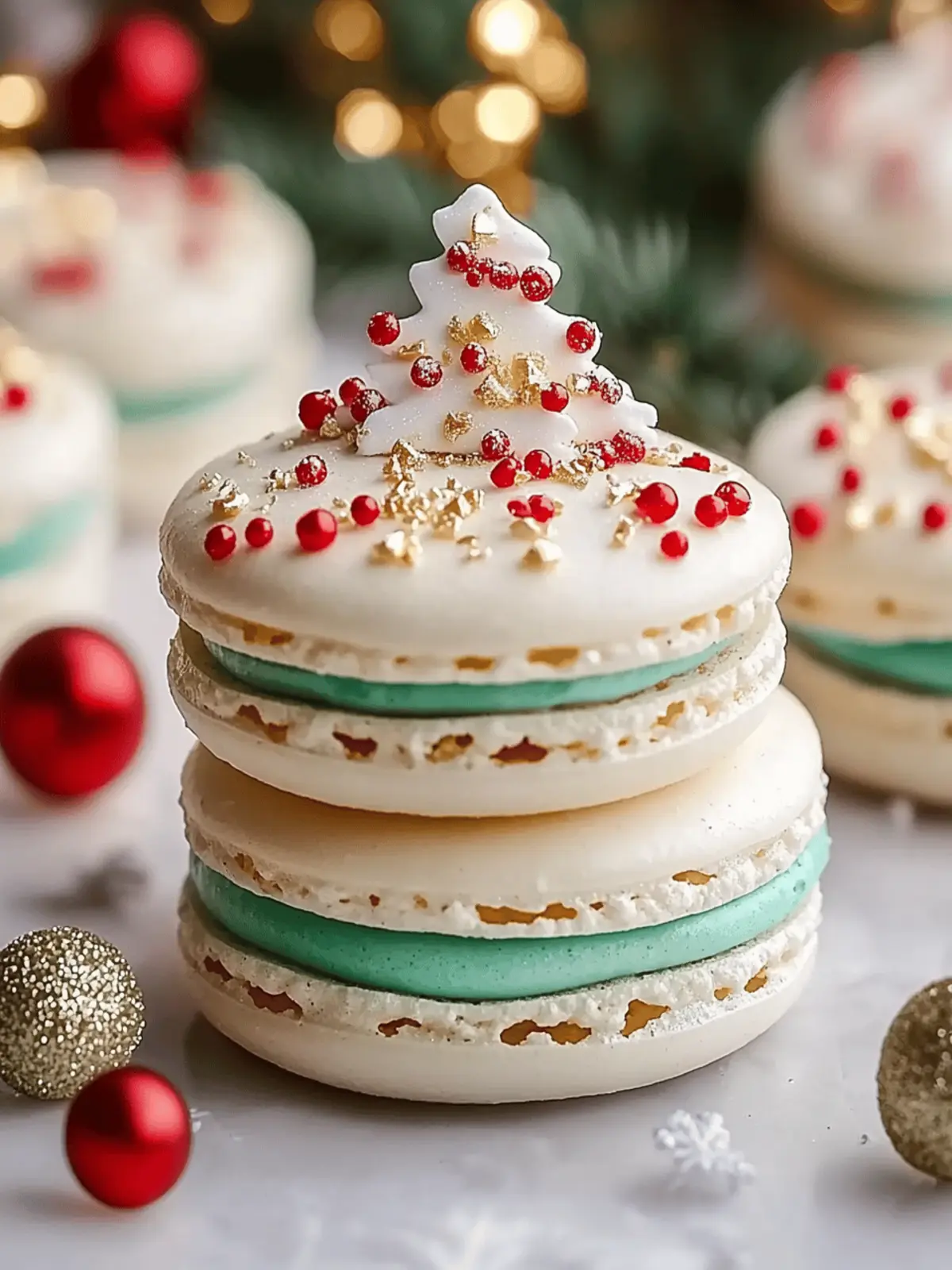 Christmas Tree Cake Macarons