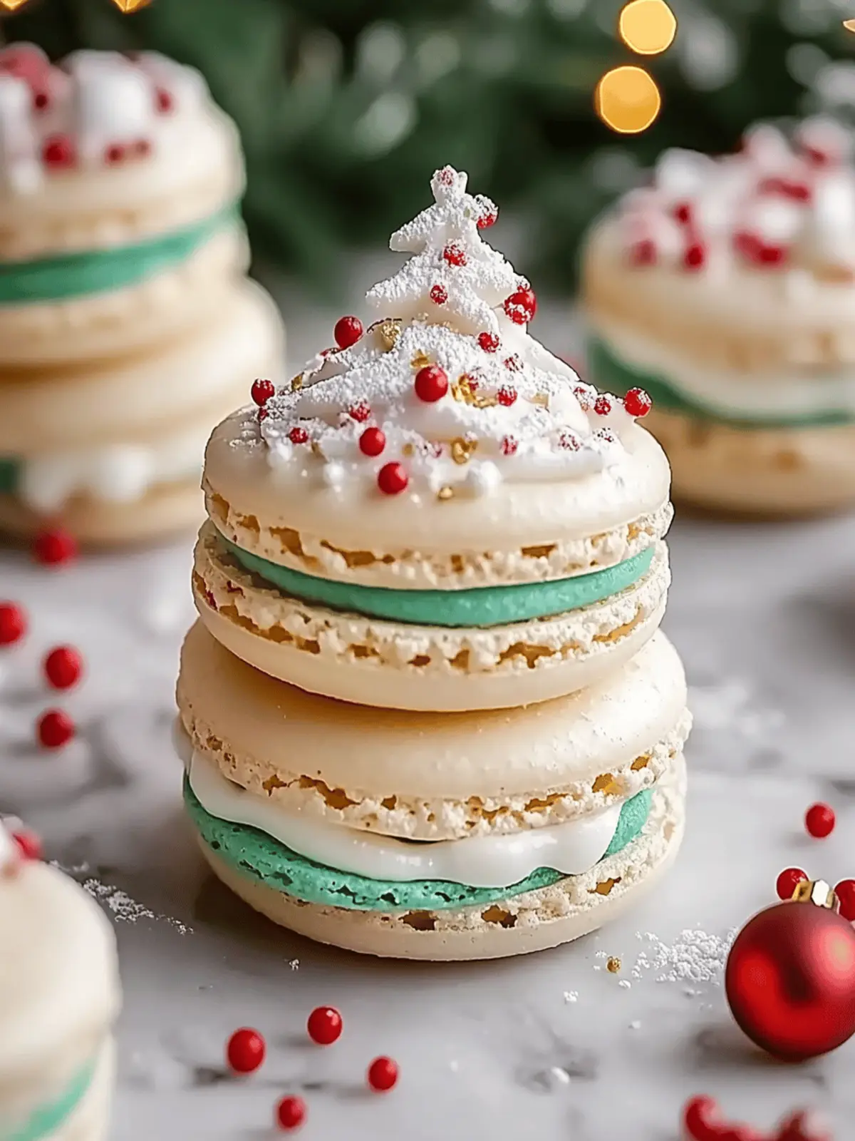 Christmas Tree Cake Macarons