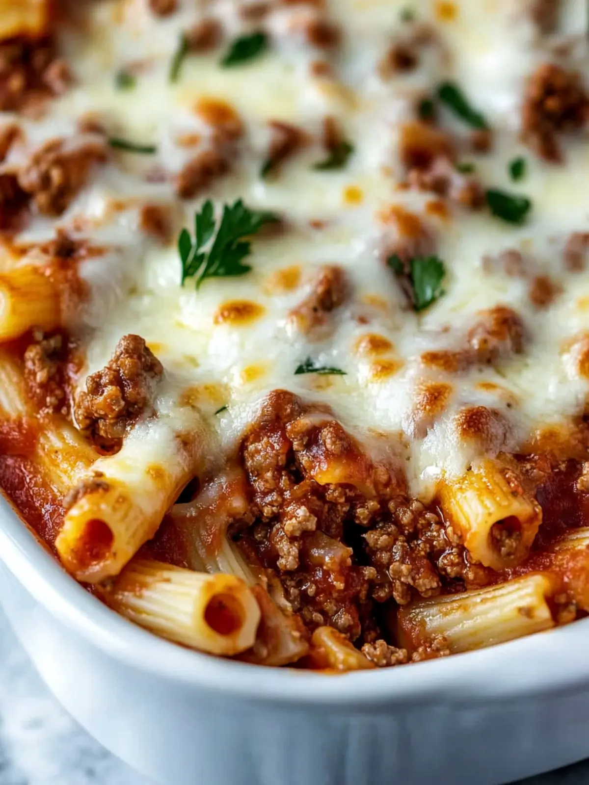 Baked Ziti with Ground Beef and Ricotta