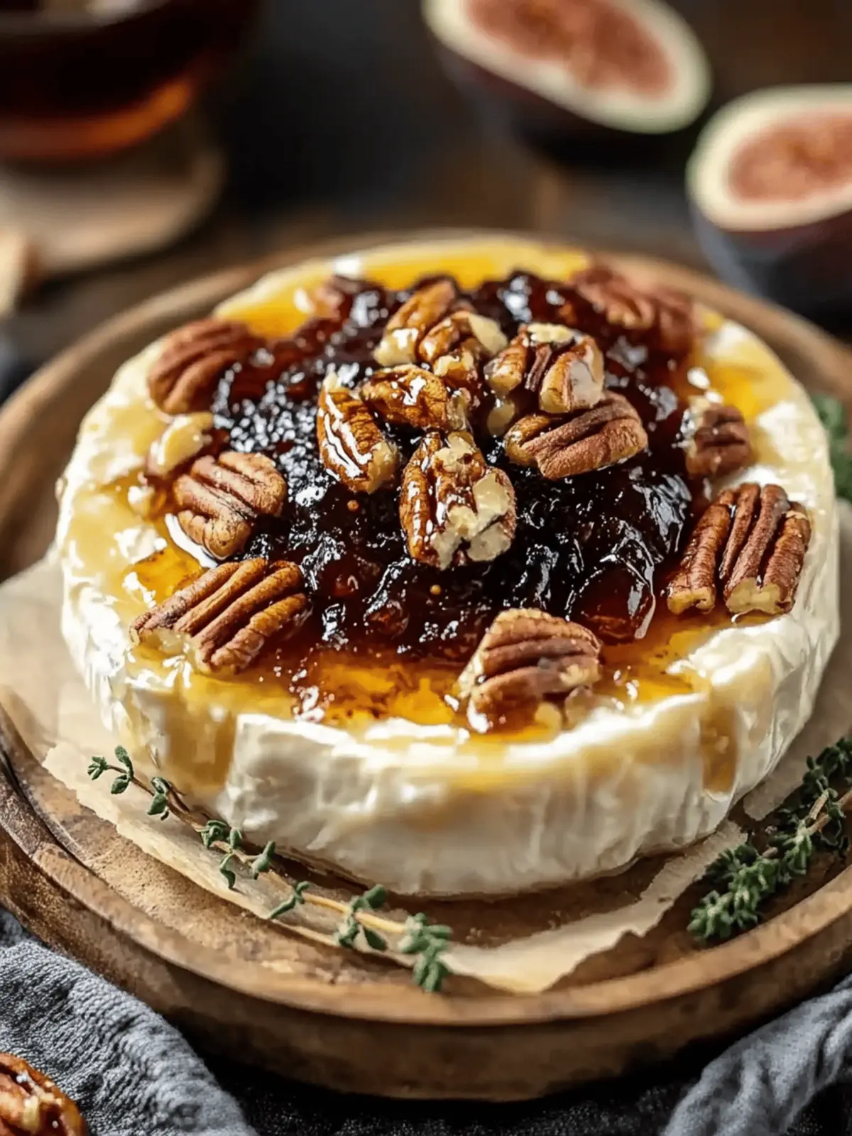 Baked Brie with Fig Jam and Pecans