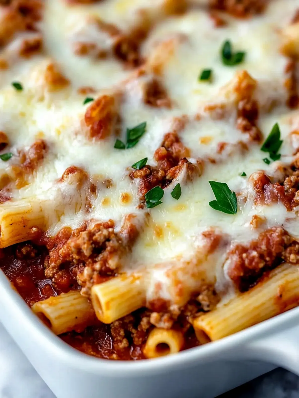 Baked Ziti with Ground Beef and Ricotta