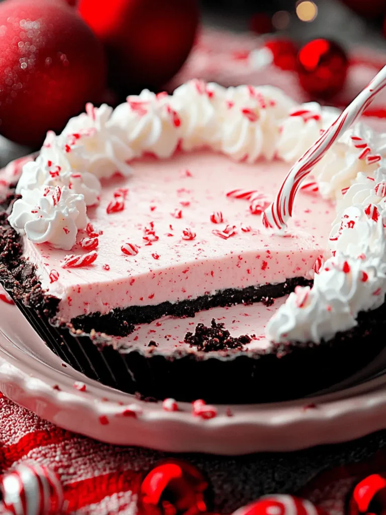 No Bake Christmas Peppermint Pie