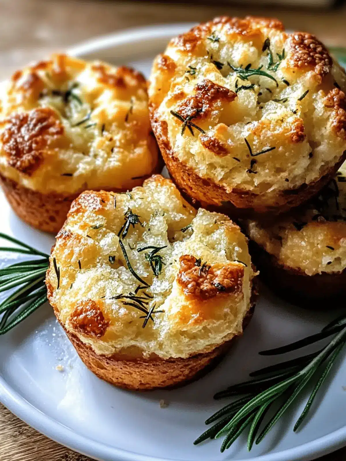 Garlic Rosemary Focaccia Muffins