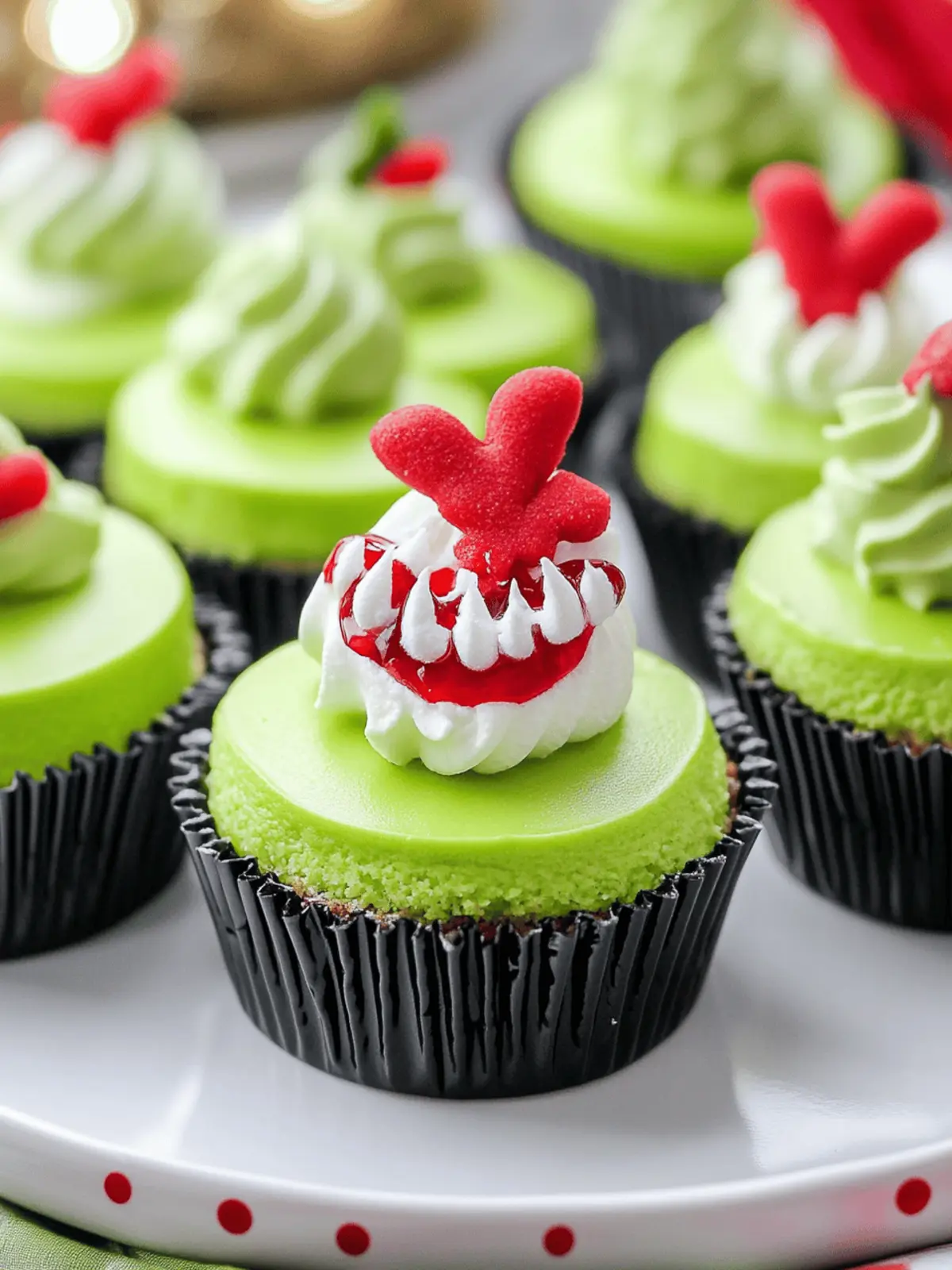 Grinch Mini Cheesecakes