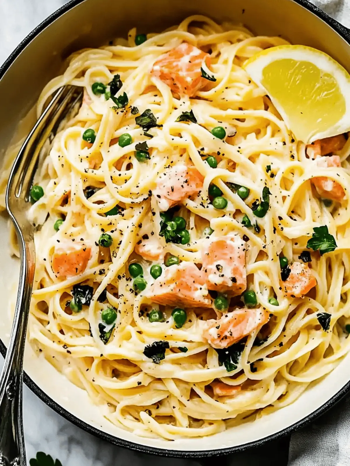 Healthier Smoked Salmon Linguine