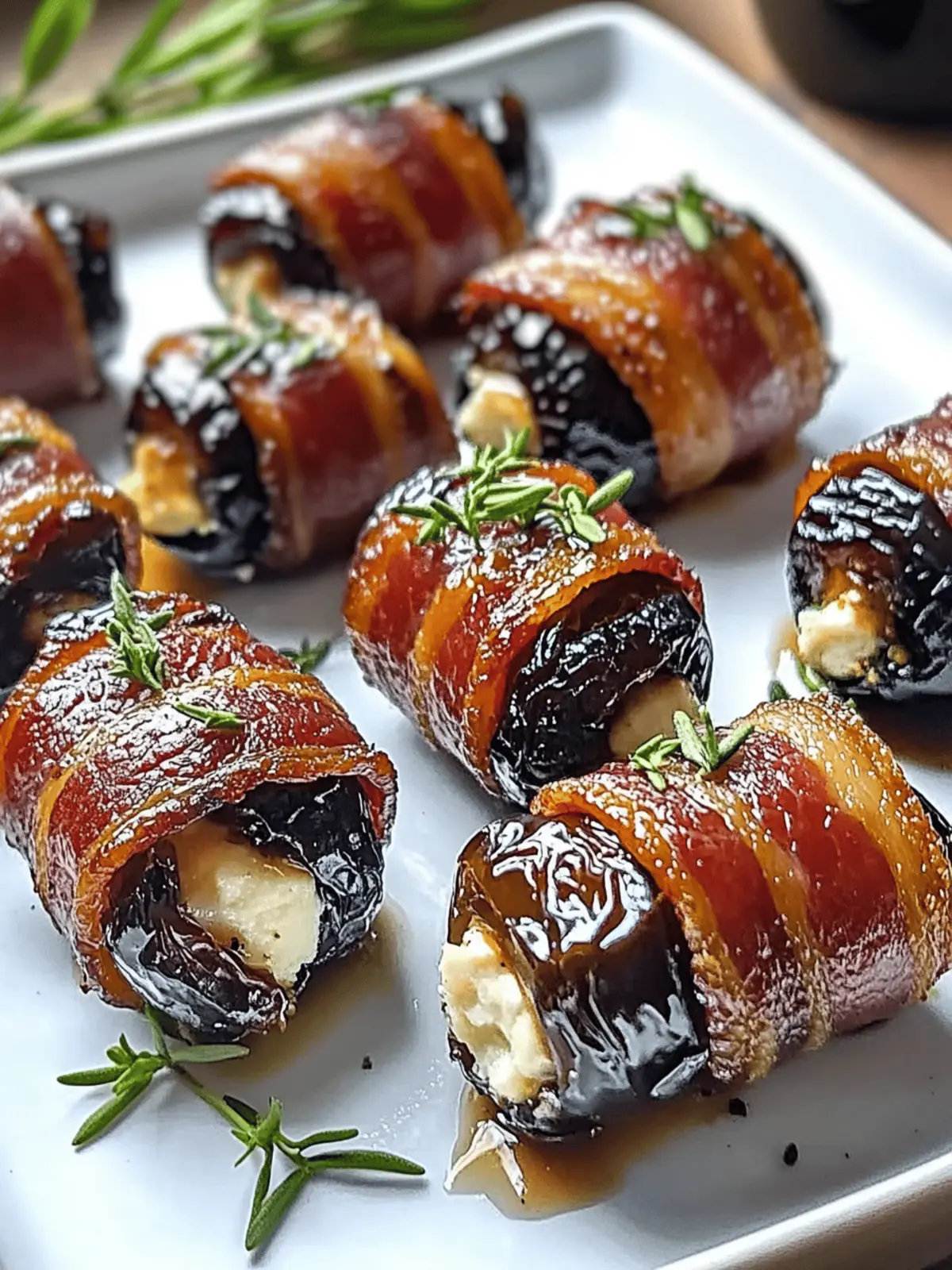 Bacon Wrapped Dates Goat Cheese