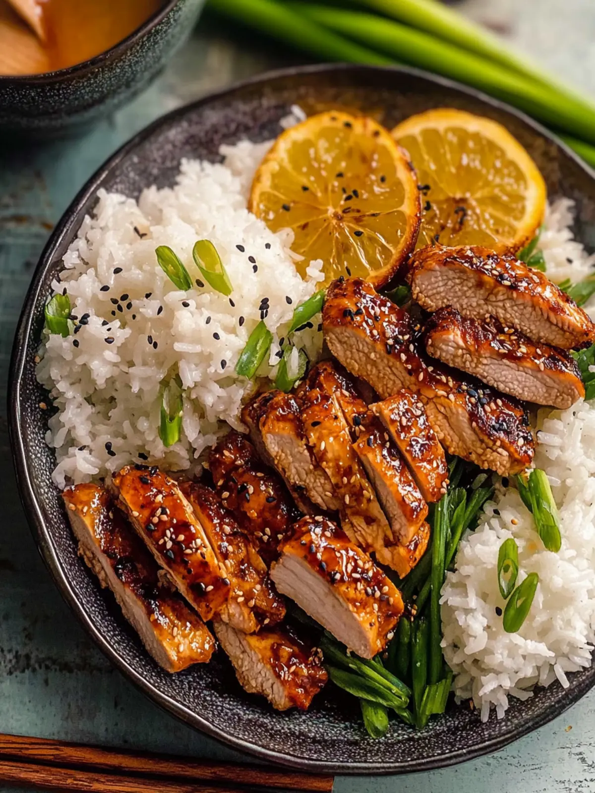 Sheet Pan Sesame Miso Chicken and Coconut Rice