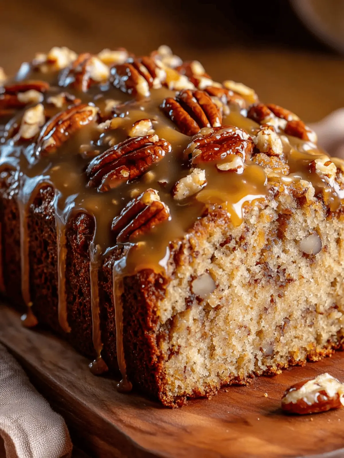 Sweet Caramel Pecan Banana Bread