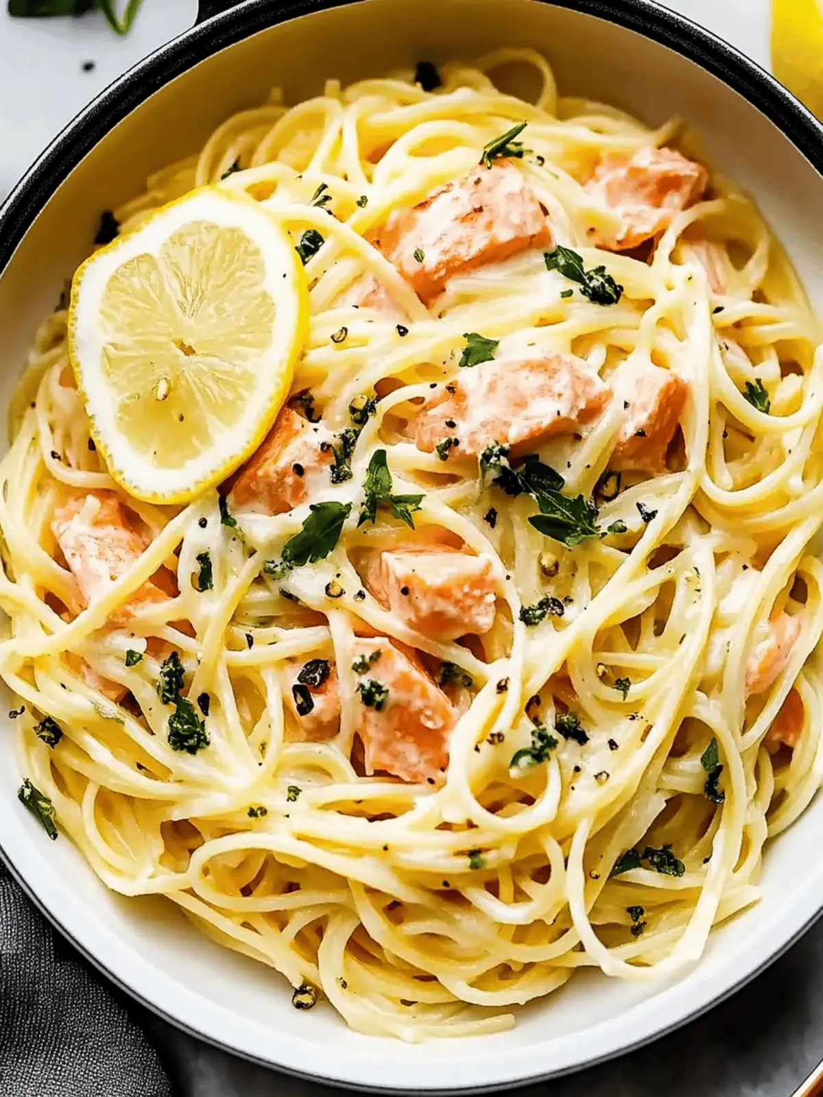 Healthier Smoked Salmon Linguine