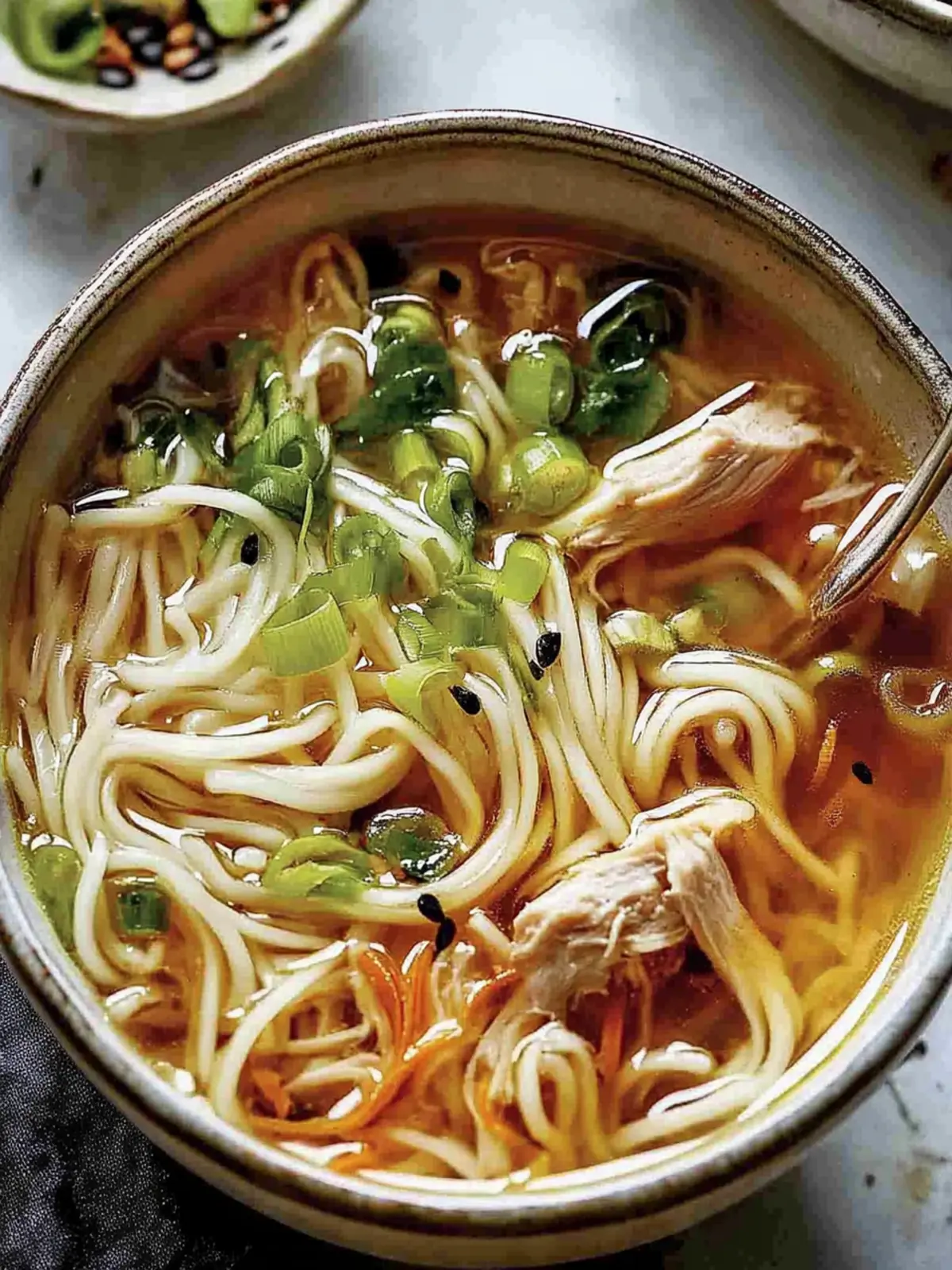 Aromatic Ginger Scallion Chicken Noodle Soup