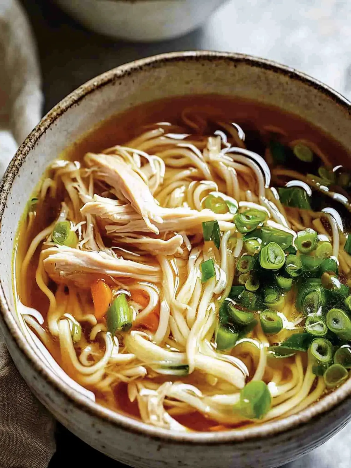 Aromatic Ginger Scallion Chicken Noodle Soup