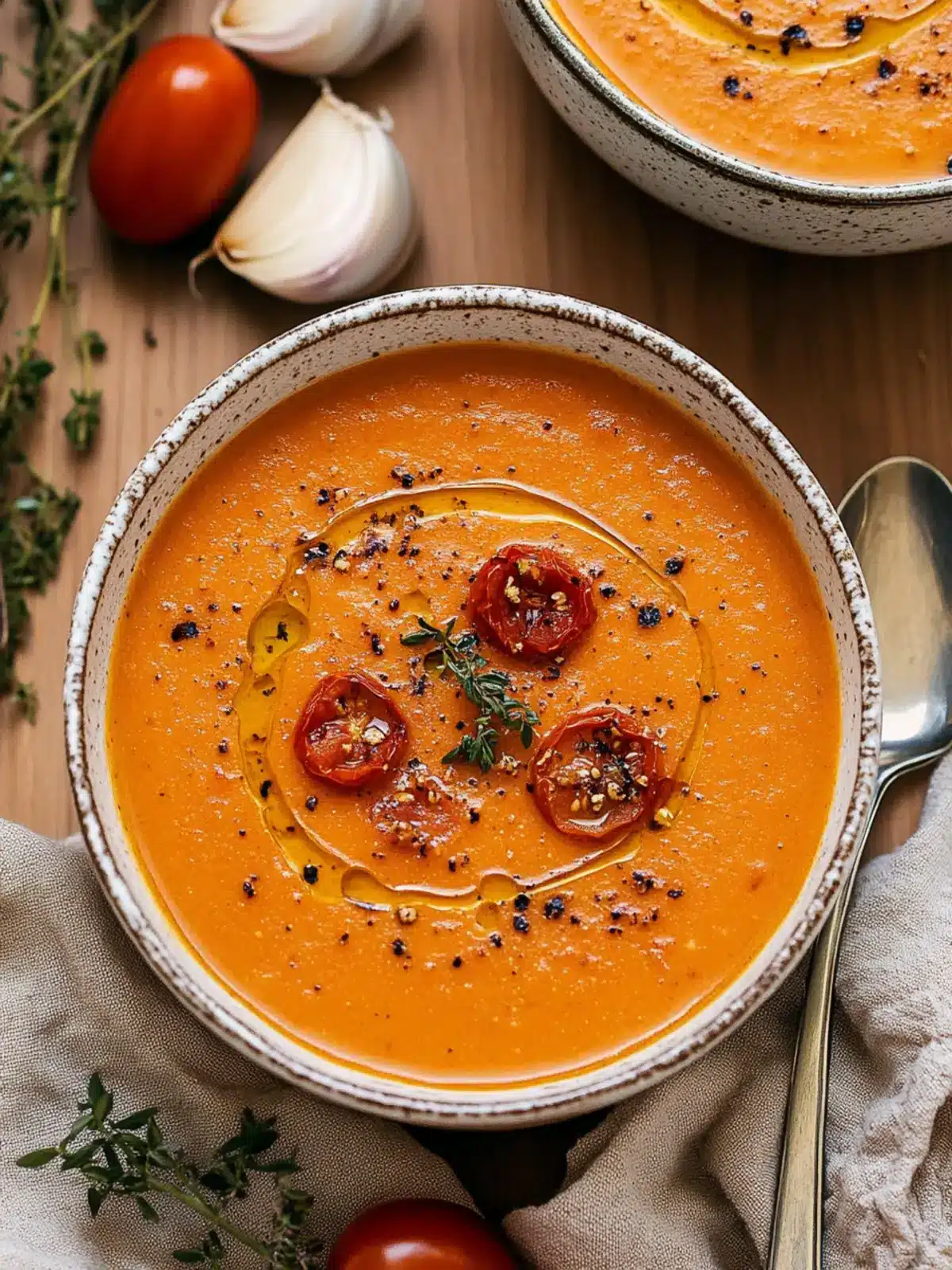 Creamy Roasted Garlic Tomato Soup