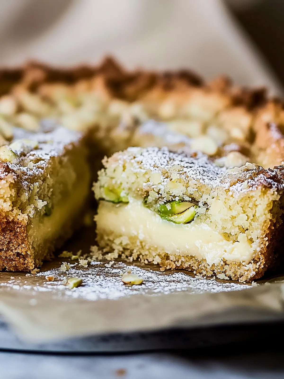 Pistachio Gooey Butter Cake Bliss