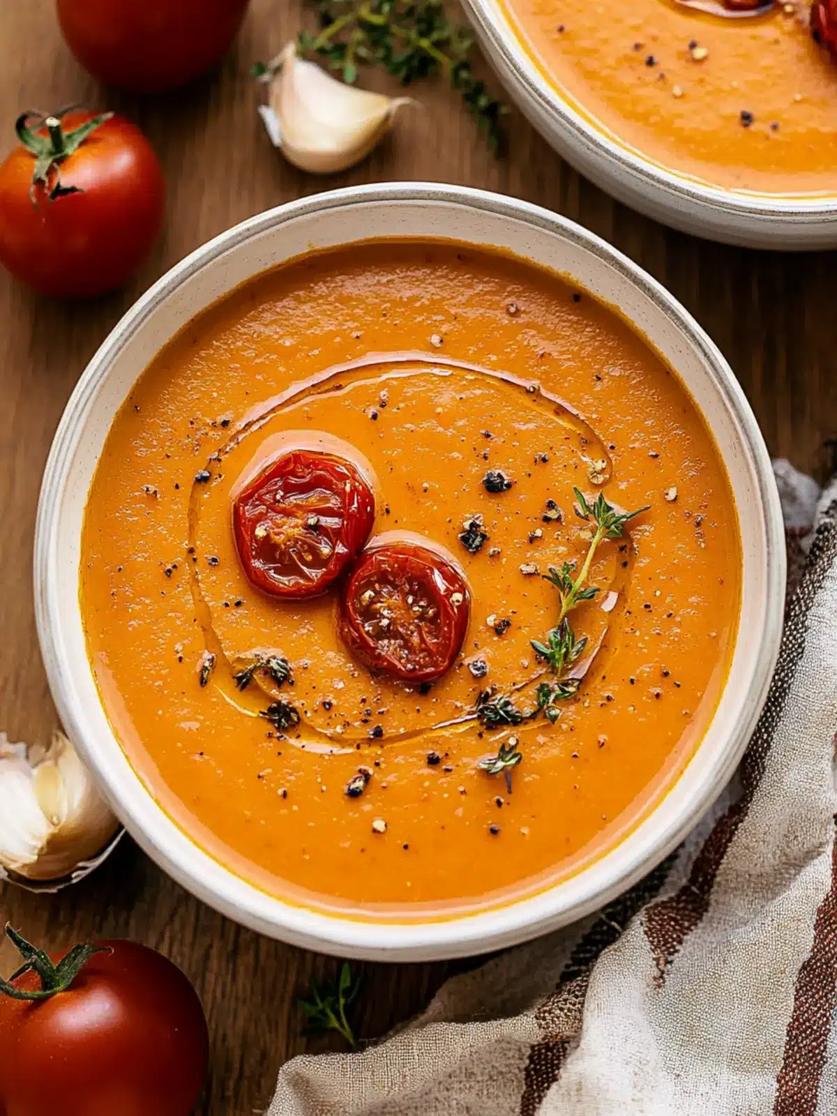 Creamy Roasted Garlic Tomato Soup