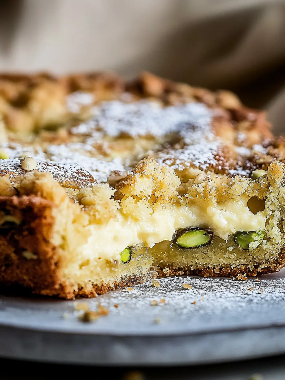 Pistachio Gooey Butter Cake Bliss
