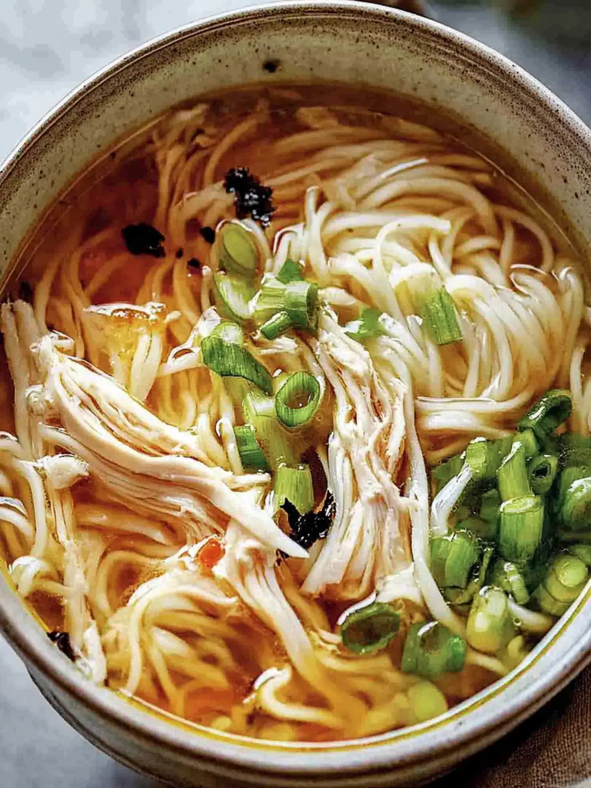 Aromatic Ginger Scallion Chicken Noodle Soup