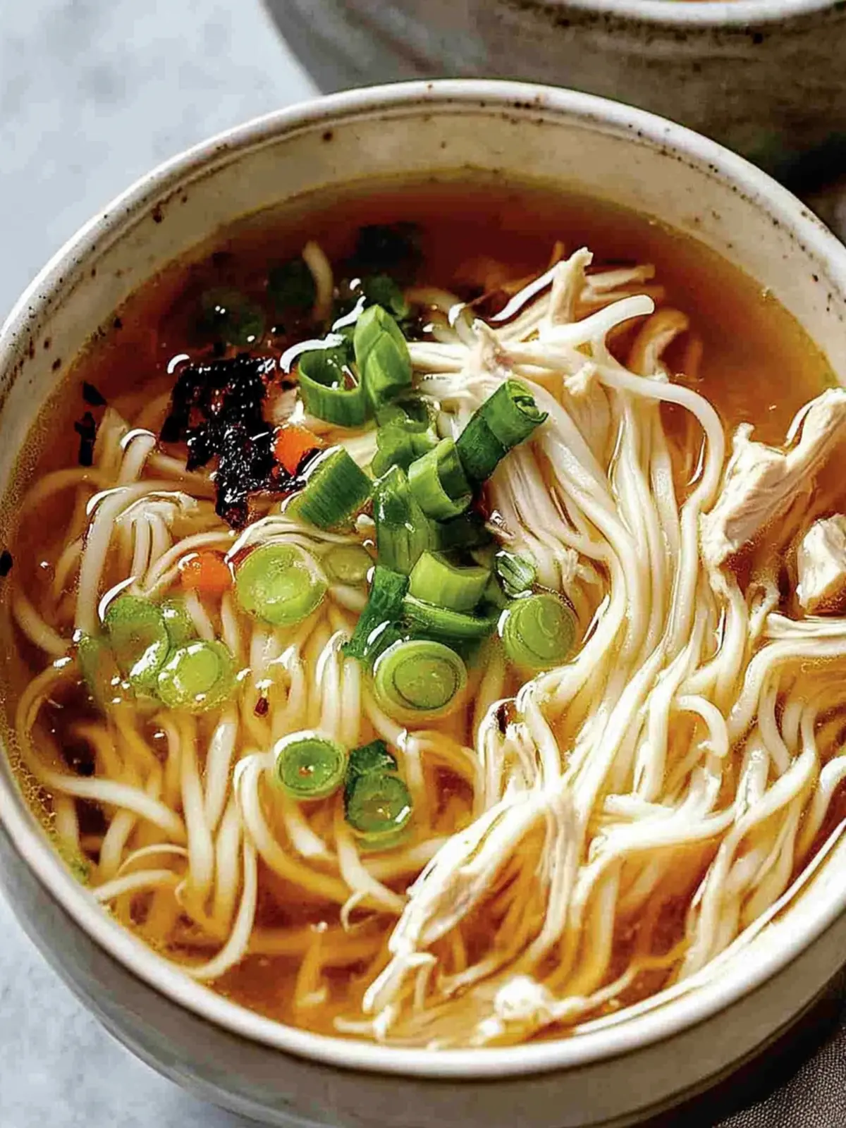 Aromatic Ginger Scallion Chicken Noodle Soup