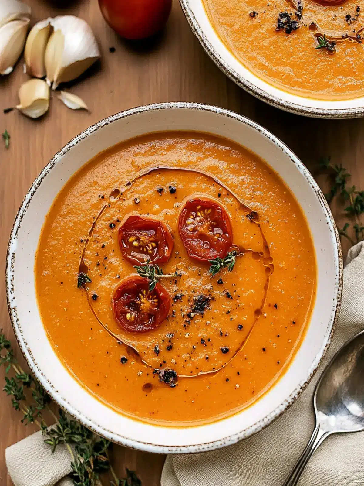 Creamy Roasted Garlic Tomato Soup