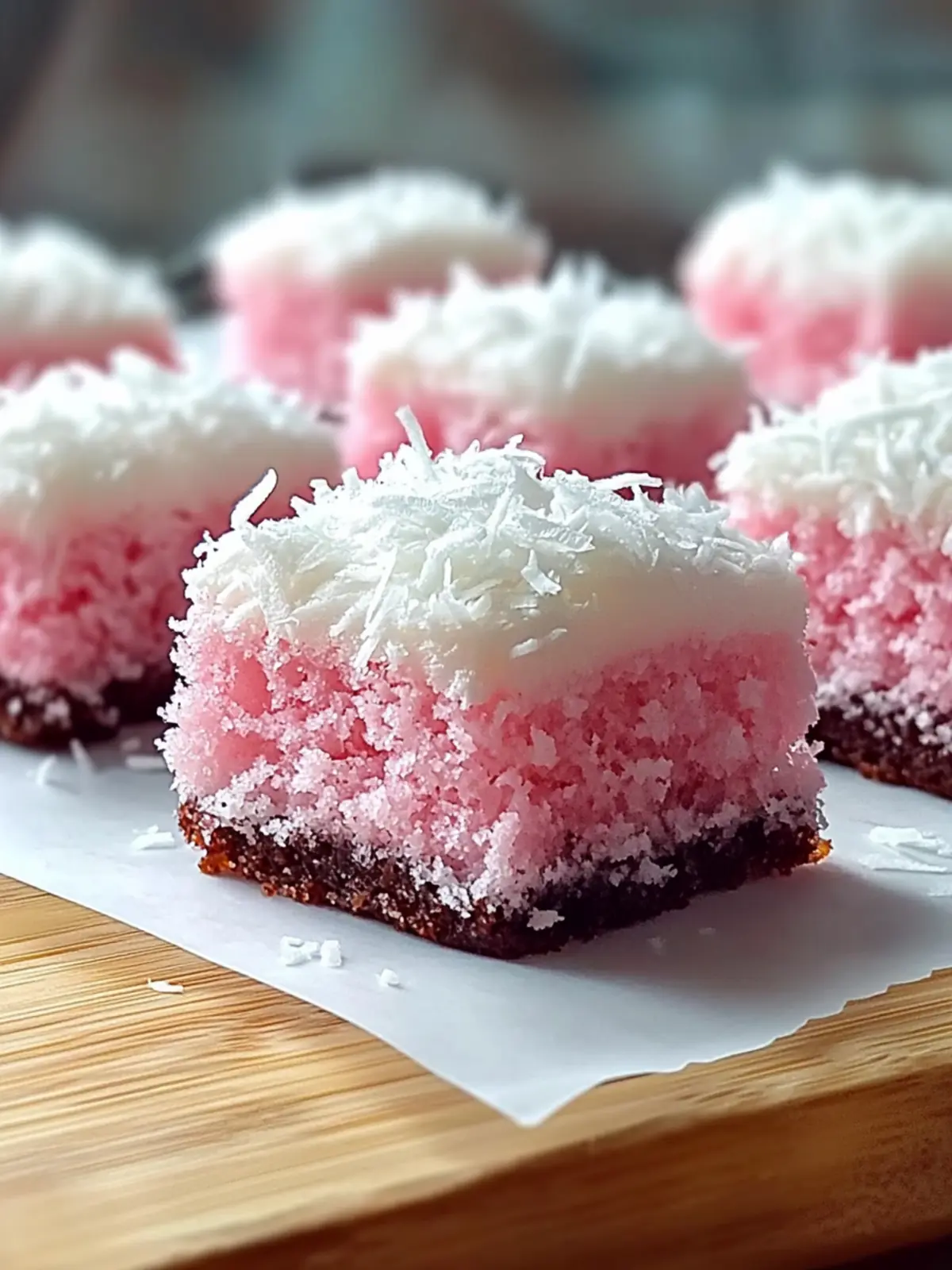 Pink Coconut Snowball Cake Bars
