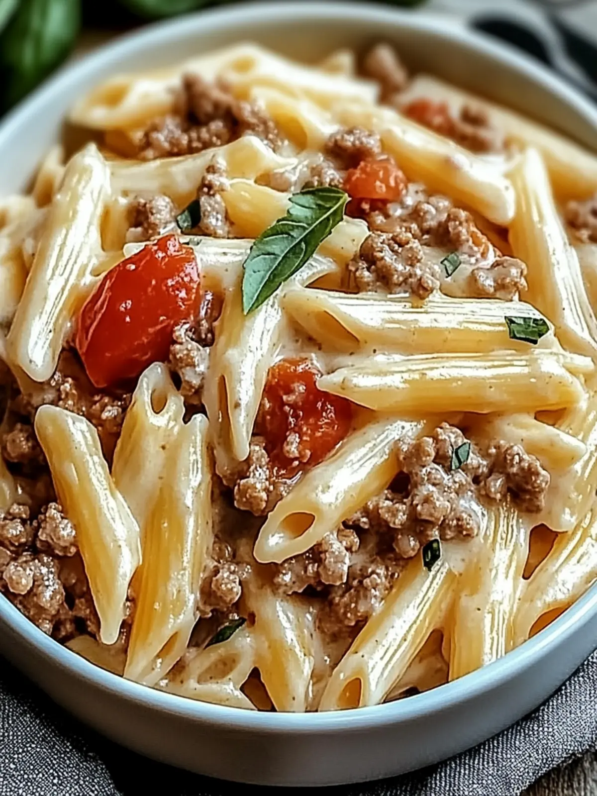 Creamy Rotel Pasta with Ground Beef