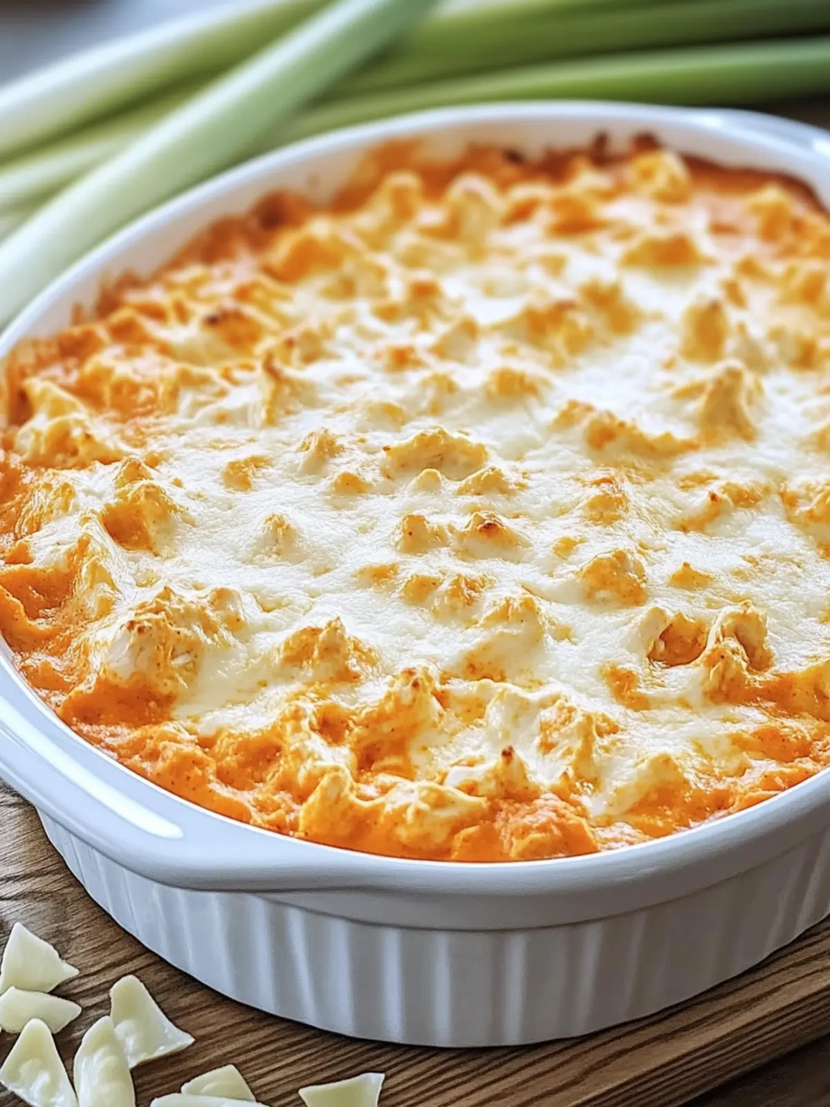 Creamy Baked Buffalo Dip with Canned Chicken