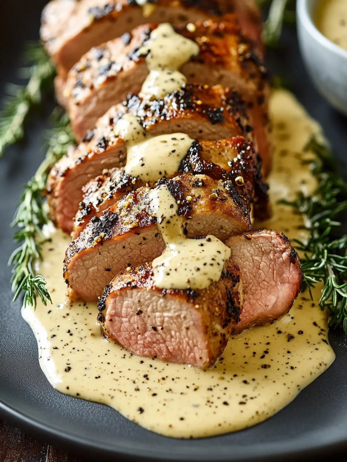 Oven-Baked Pork Tenderloin with Dijon Cream Sauce