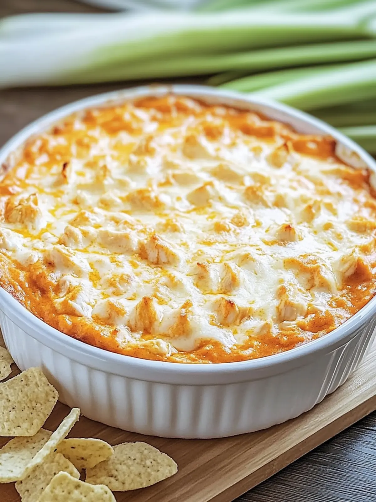 Creamy Baked Buffalo Dip with Canned Chicken