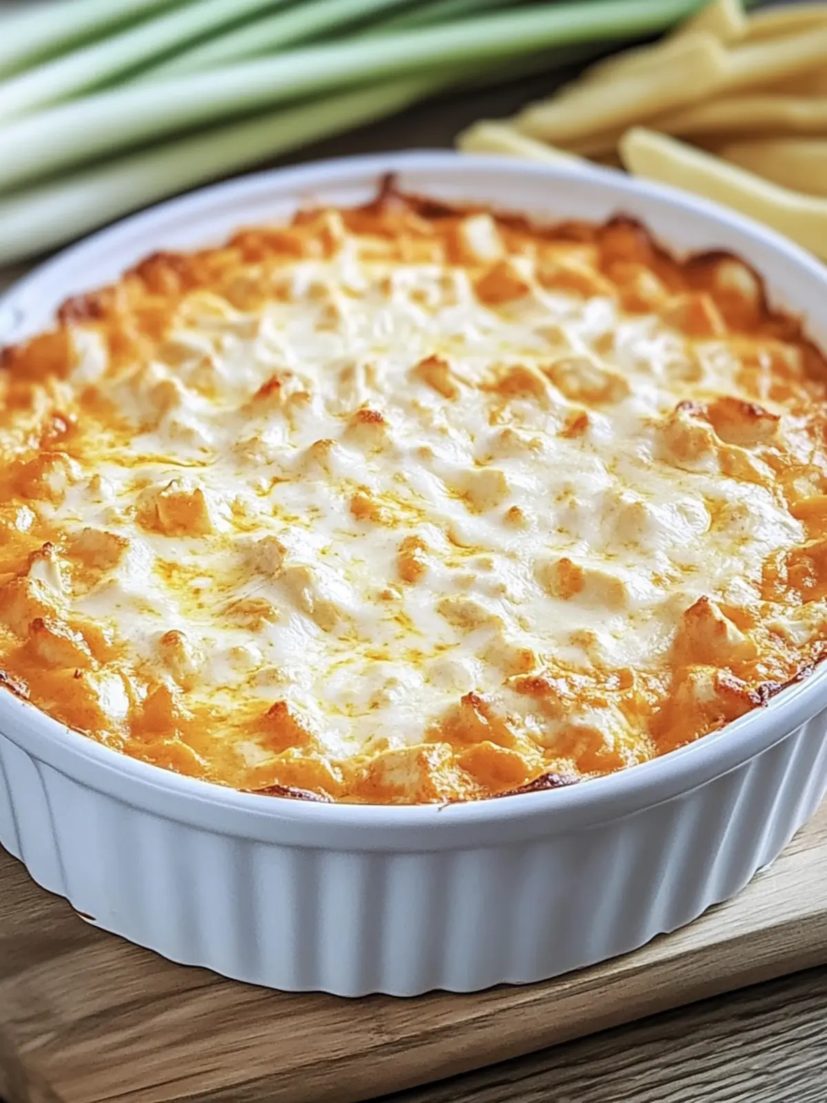 Creamy Baked Buffalo Dip with Canned Chicken