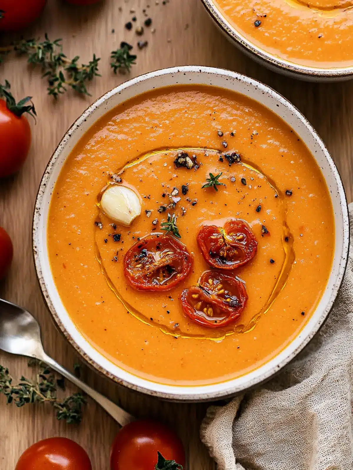 Creamy Roasted Garlic Tomato Soup