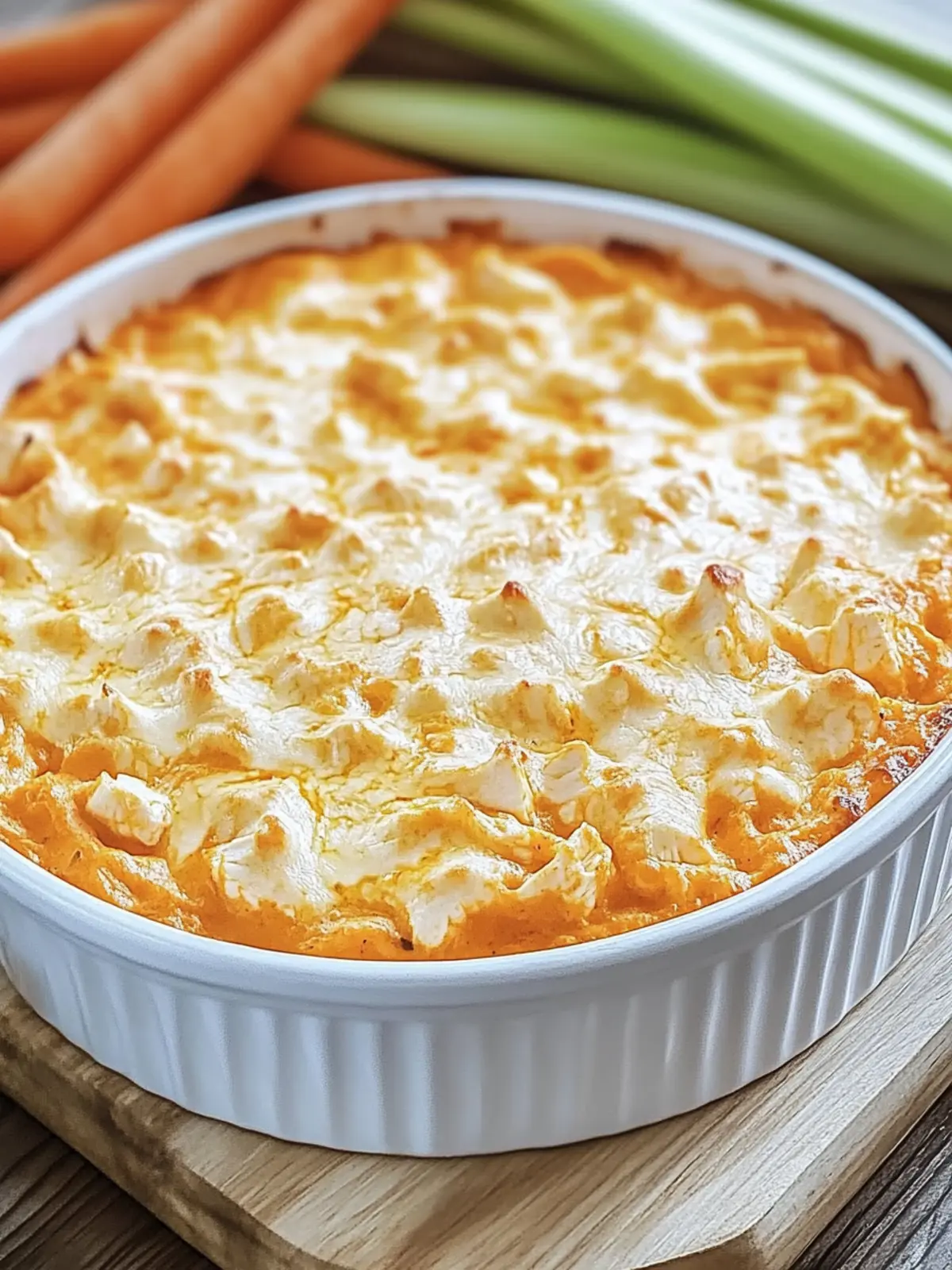 Creamy Baked Buffalo Dip with Canned Chicken