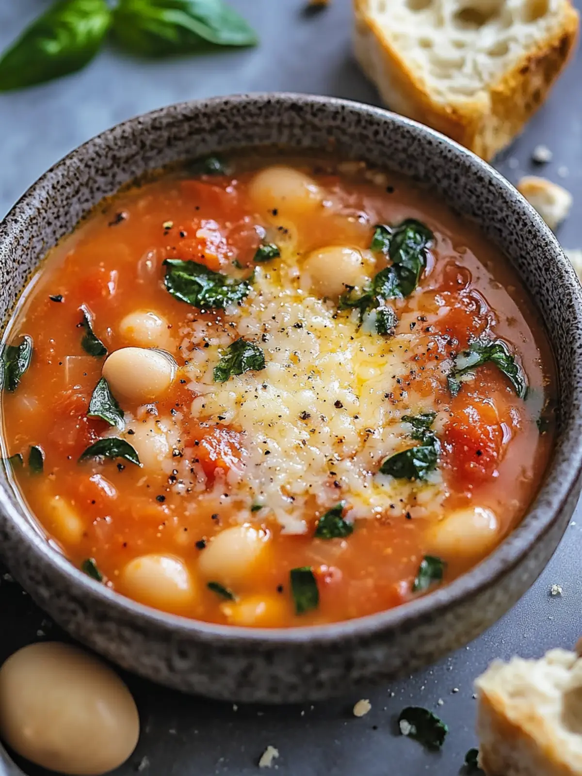 Parmesan Tomato Cannellini Bean Soup