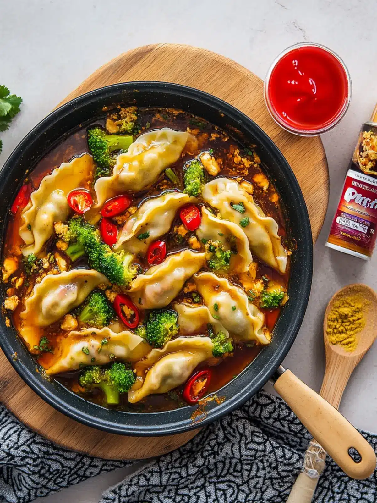 One Pan Gyoza Curry Bake